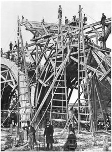 Construcción del Puente de los Franceses en Madrid, 1859